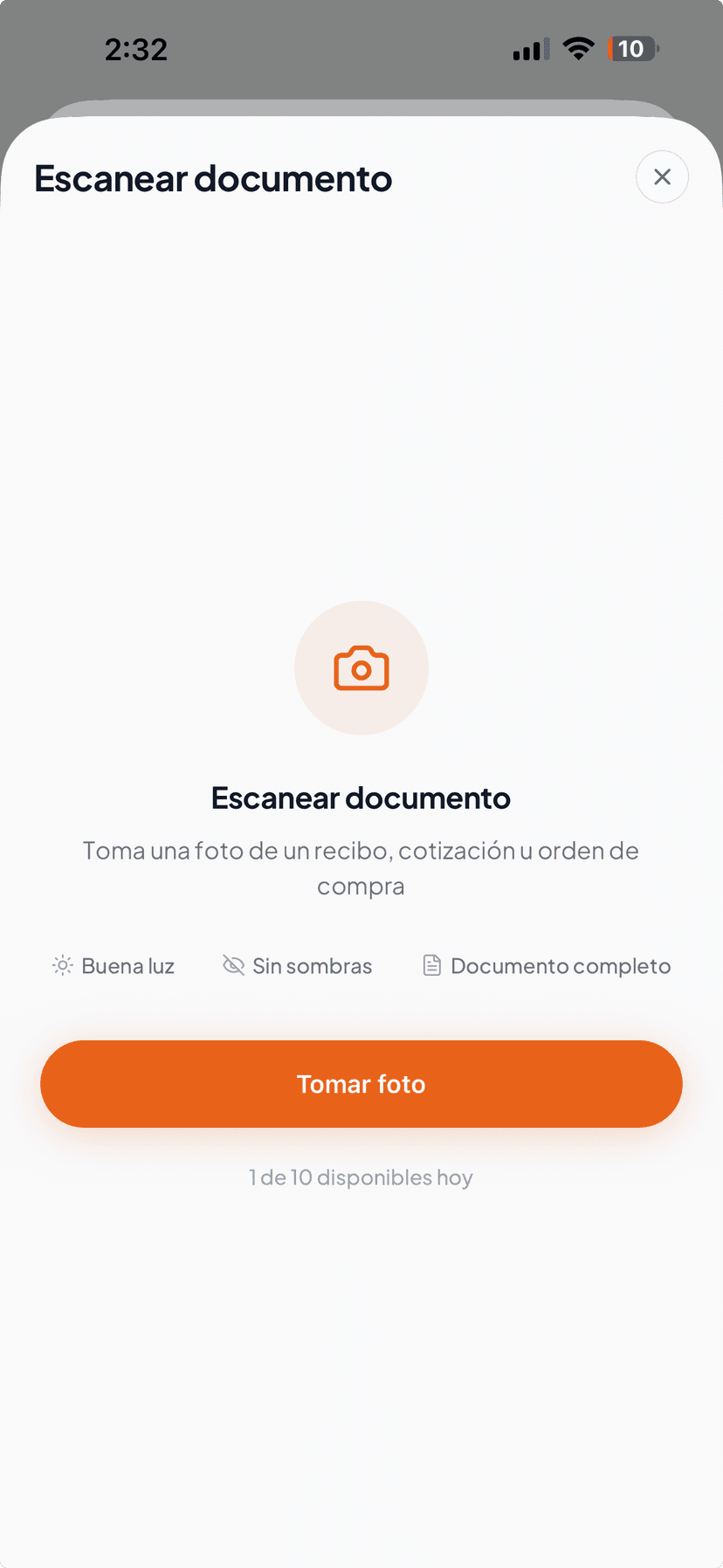 Escanea documentos para cotizar